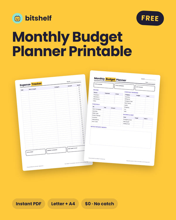 Free Monthly Budget Planner Printable