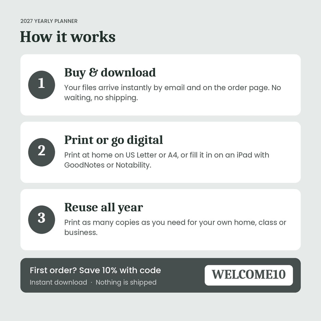 How the 2027 Yearly Planner instant download works
