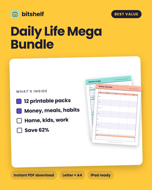 Daily Life Mega Bundle printable cover by Bitshelf
