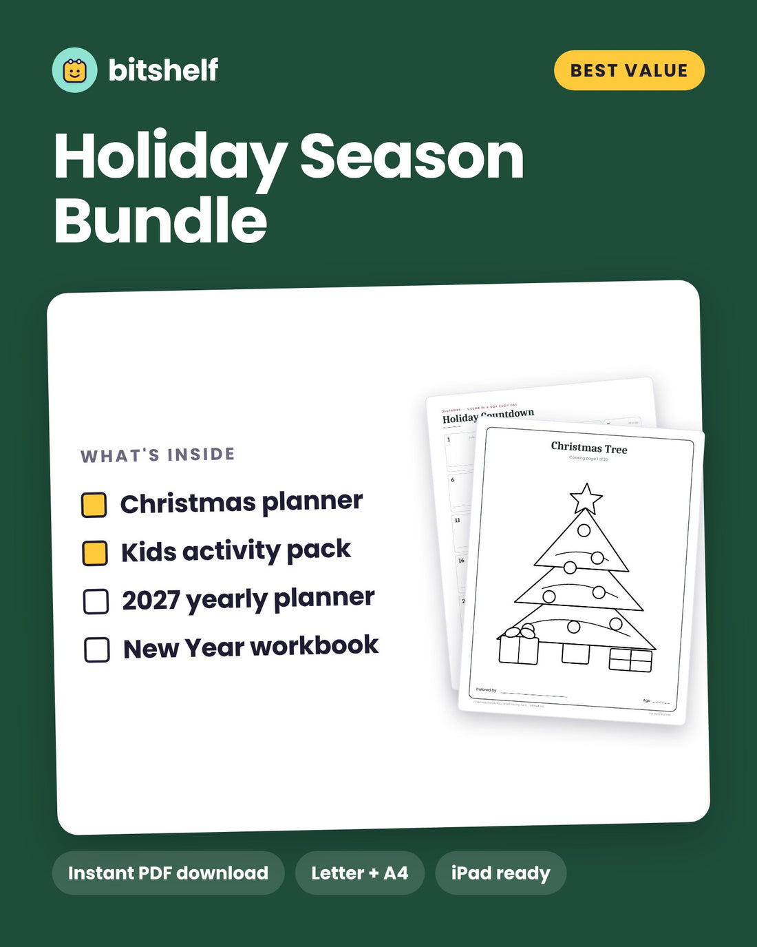 Holiday Season Bundle printable cover by Bitshelf